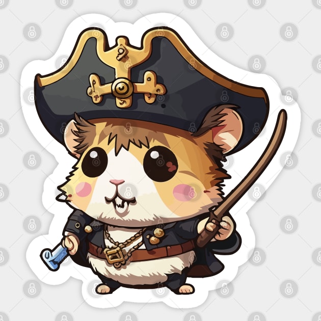 Cute hamster pirate Sticker by Scrapitsideways